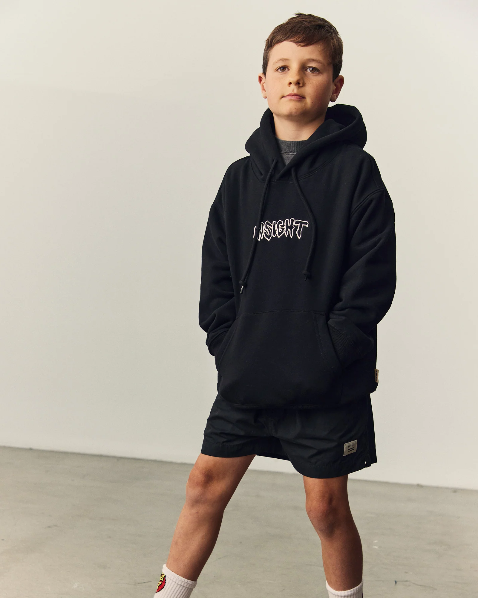 Teen Boys Dive Hood in Black