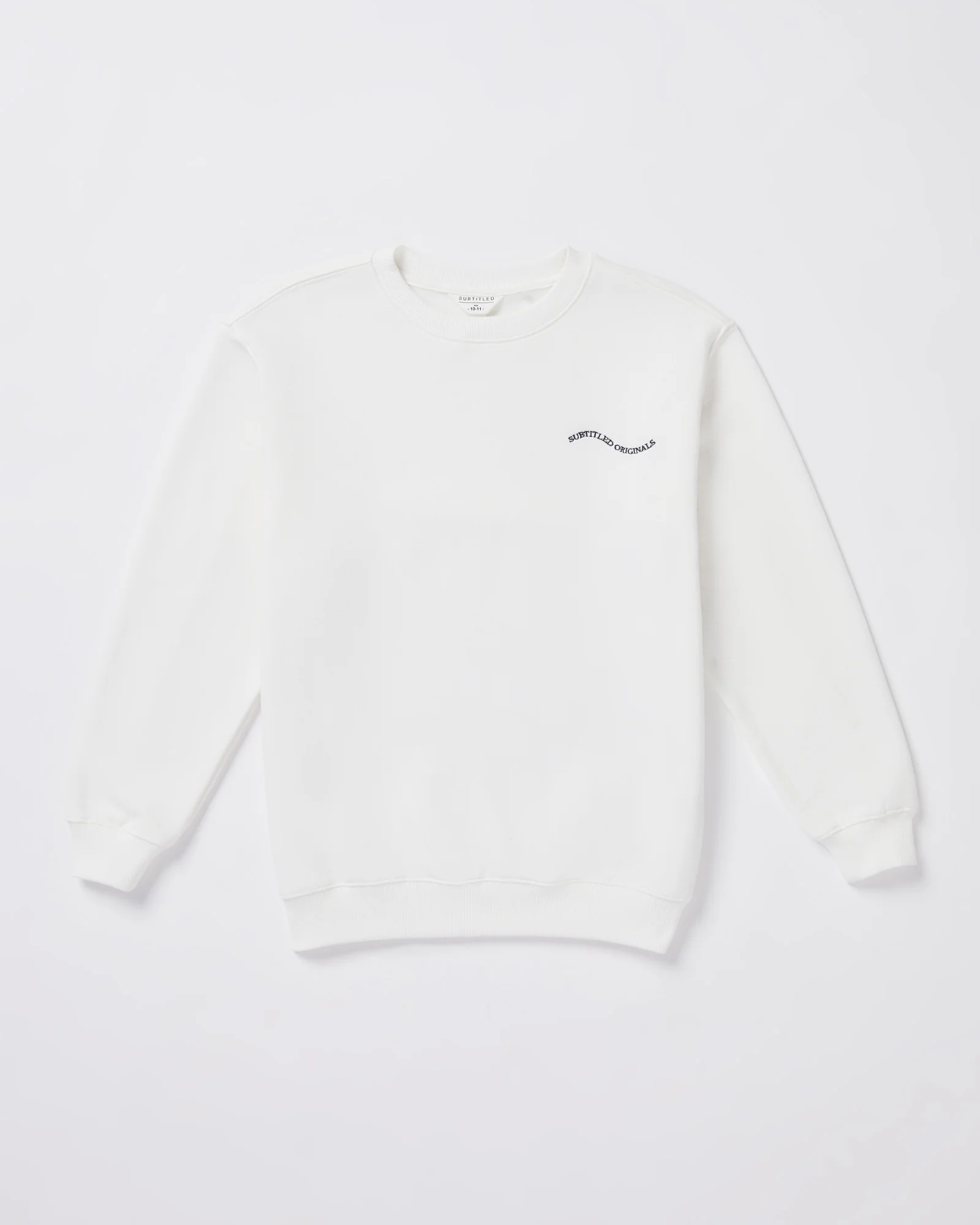 Teen Girls Oversized Wave Origin Fleece Crew Neck Jumper in White