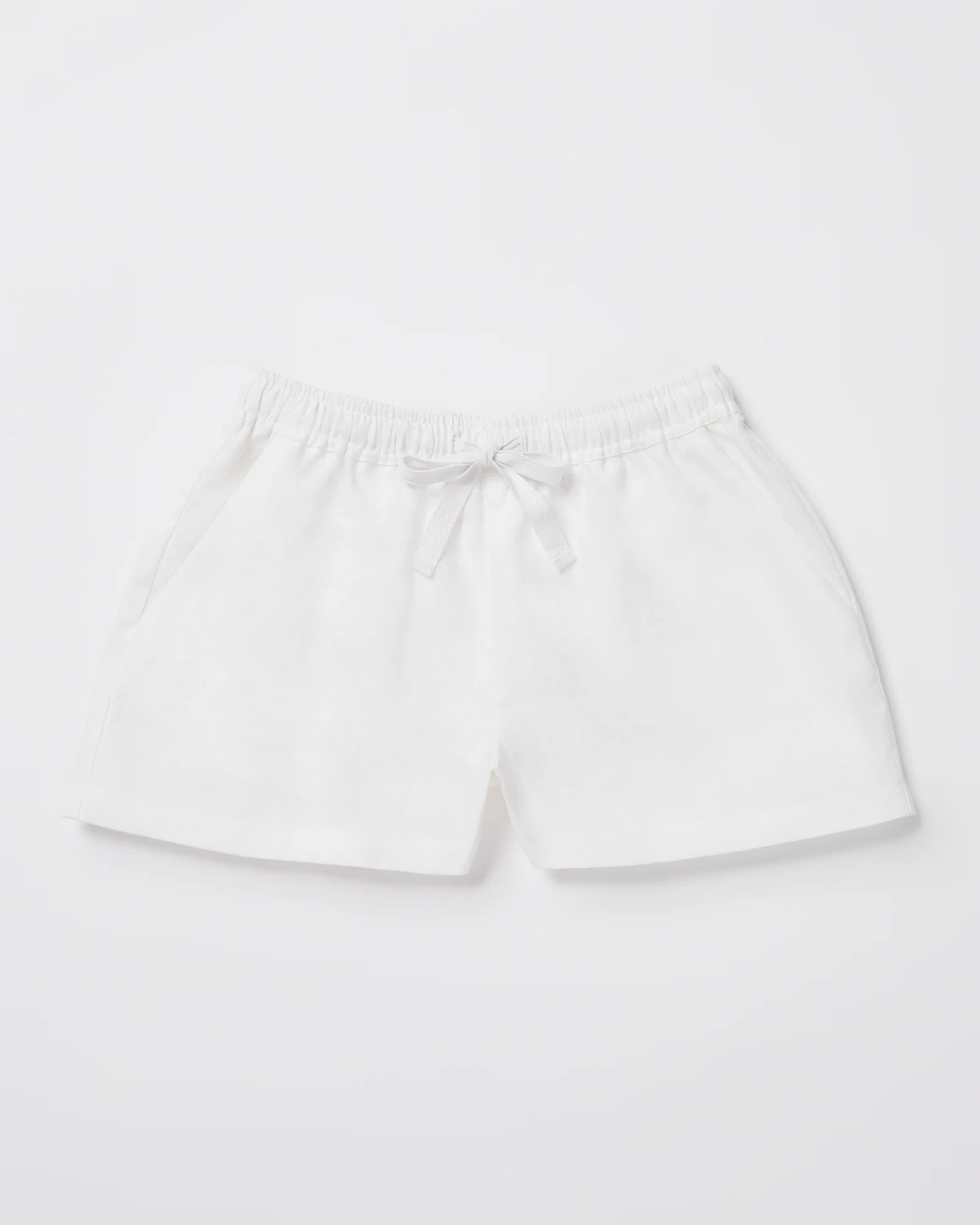Teen Girls Tide Linen Shorts in White