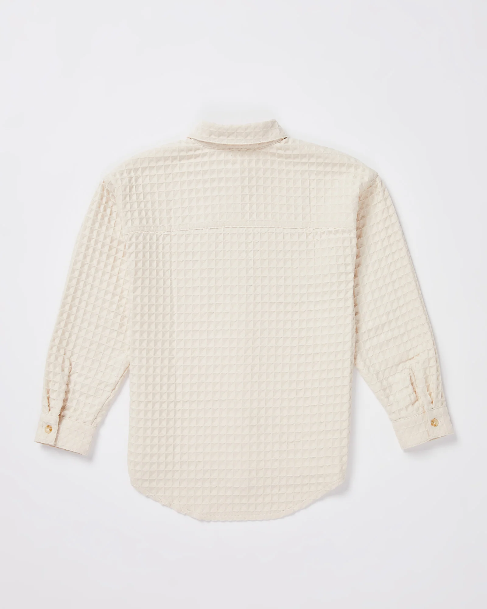 Teen Girls Waffle Long Sleeve Shirt in Coconut - Image 2
