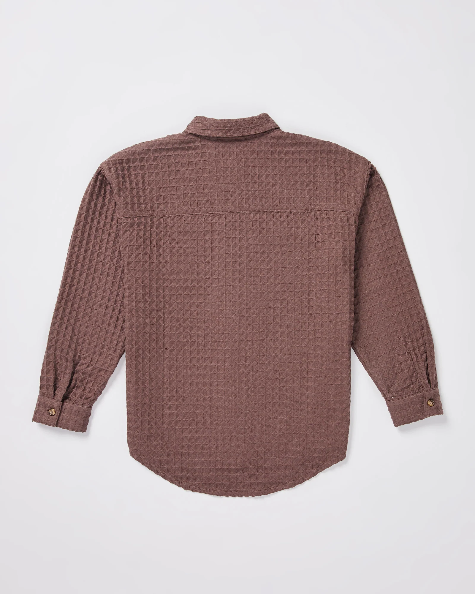 Teen Girls Waffle Long Sleeve Shirt in Mocha - Image 2