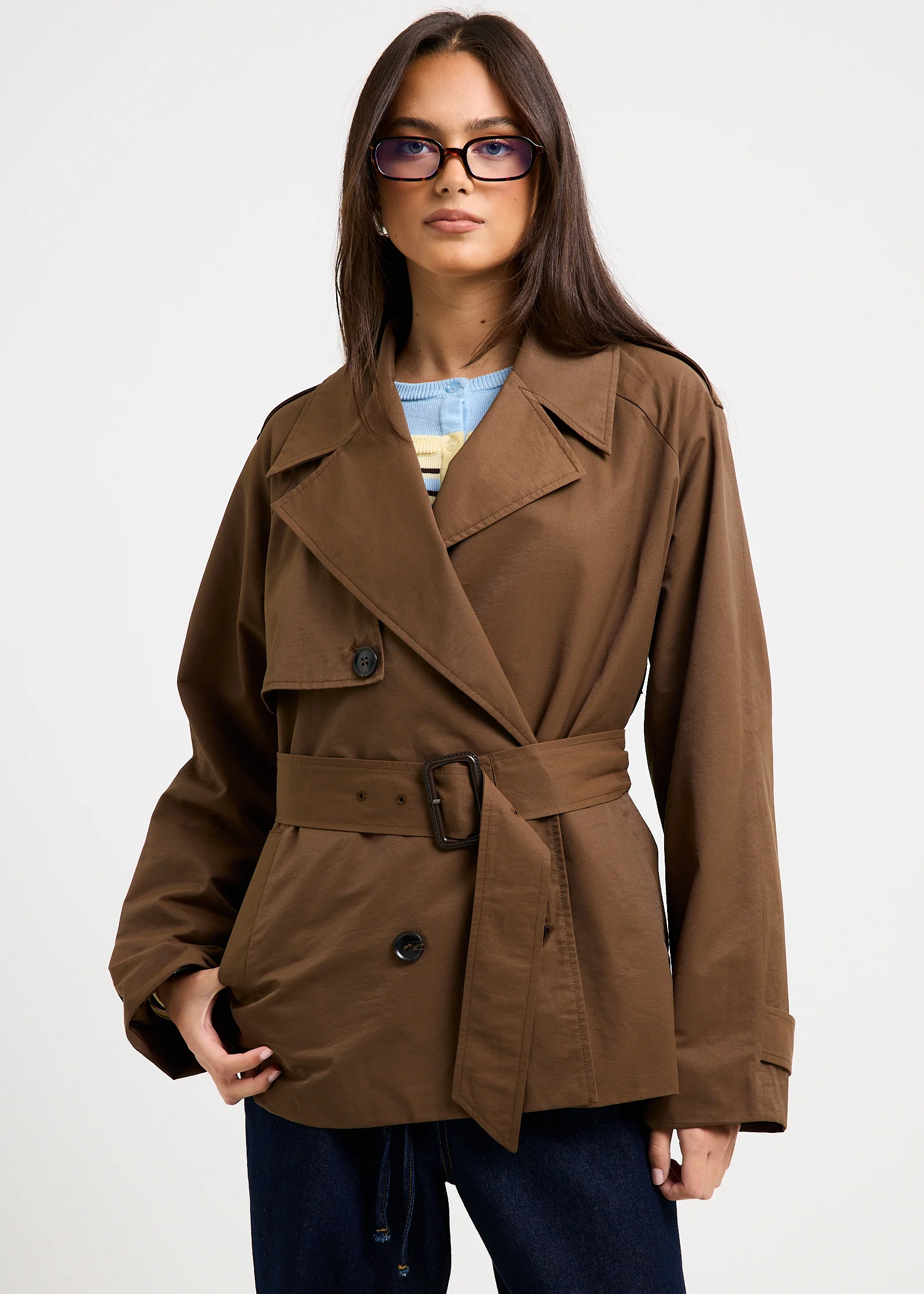 Tessa Cinched Trench Coat - Image 4