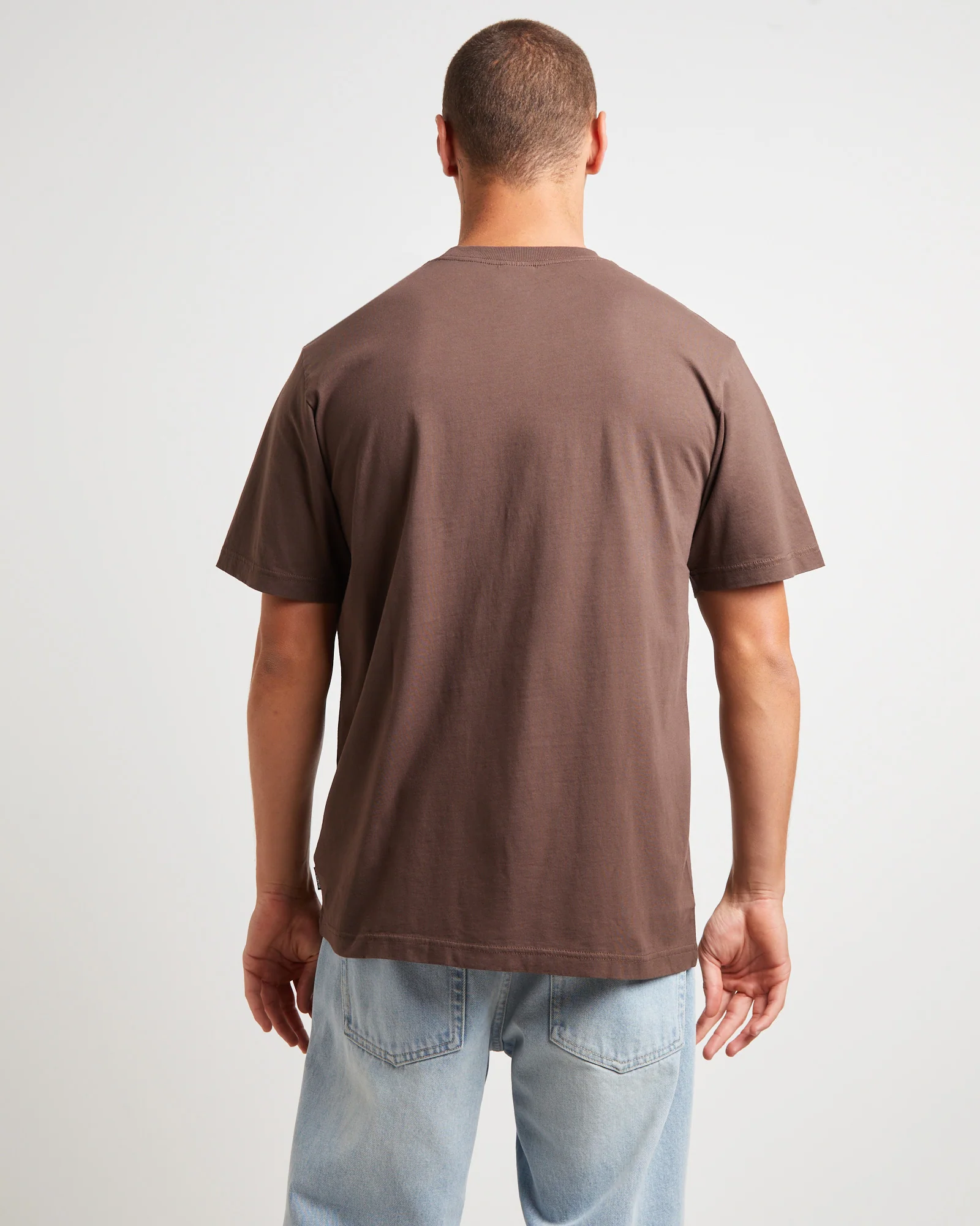 Thrown Out Recycled Retro Fit T-Shirt in Earth Brown - Image 2