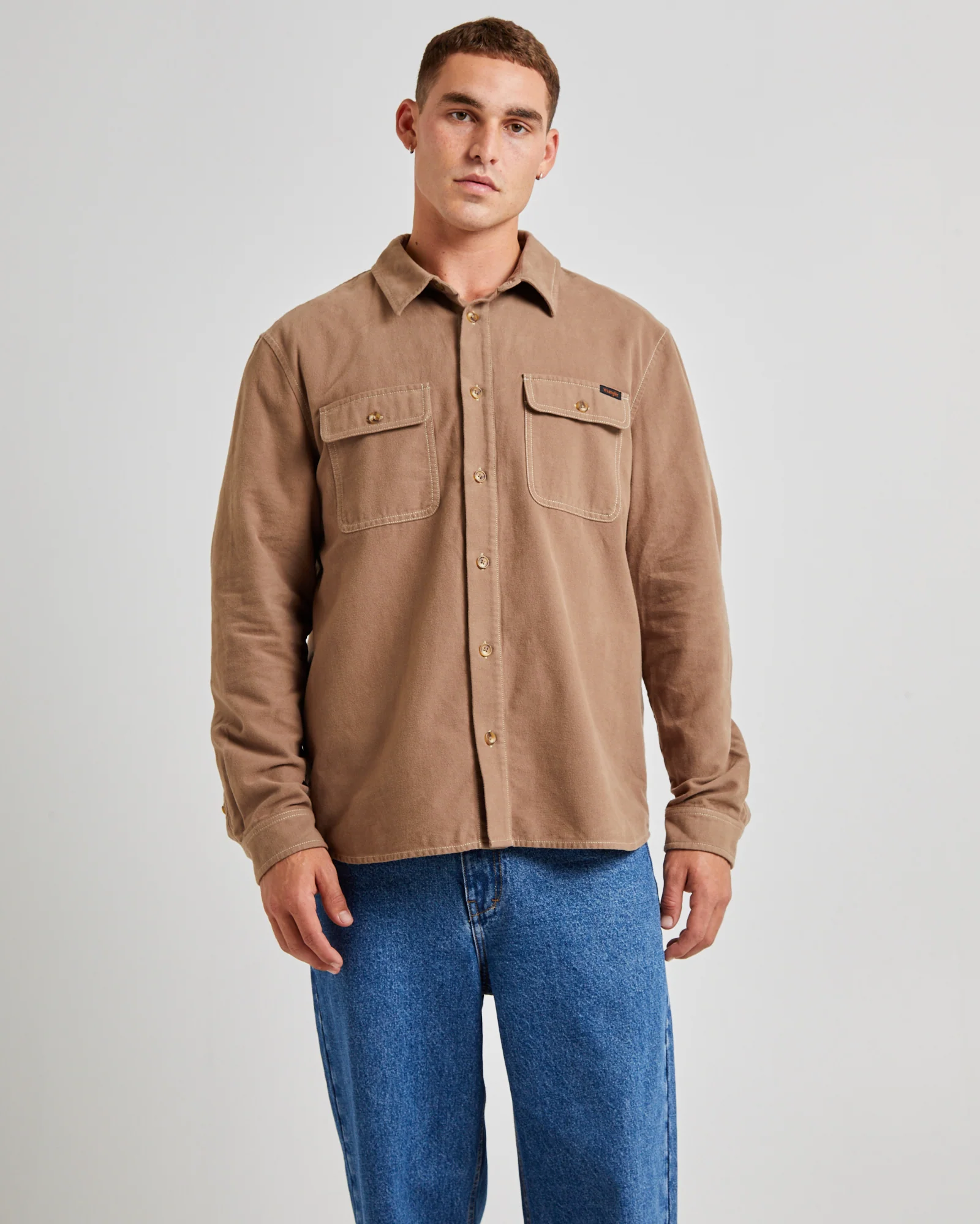 Trade Long Sleeve Overshirt Felt Brown
