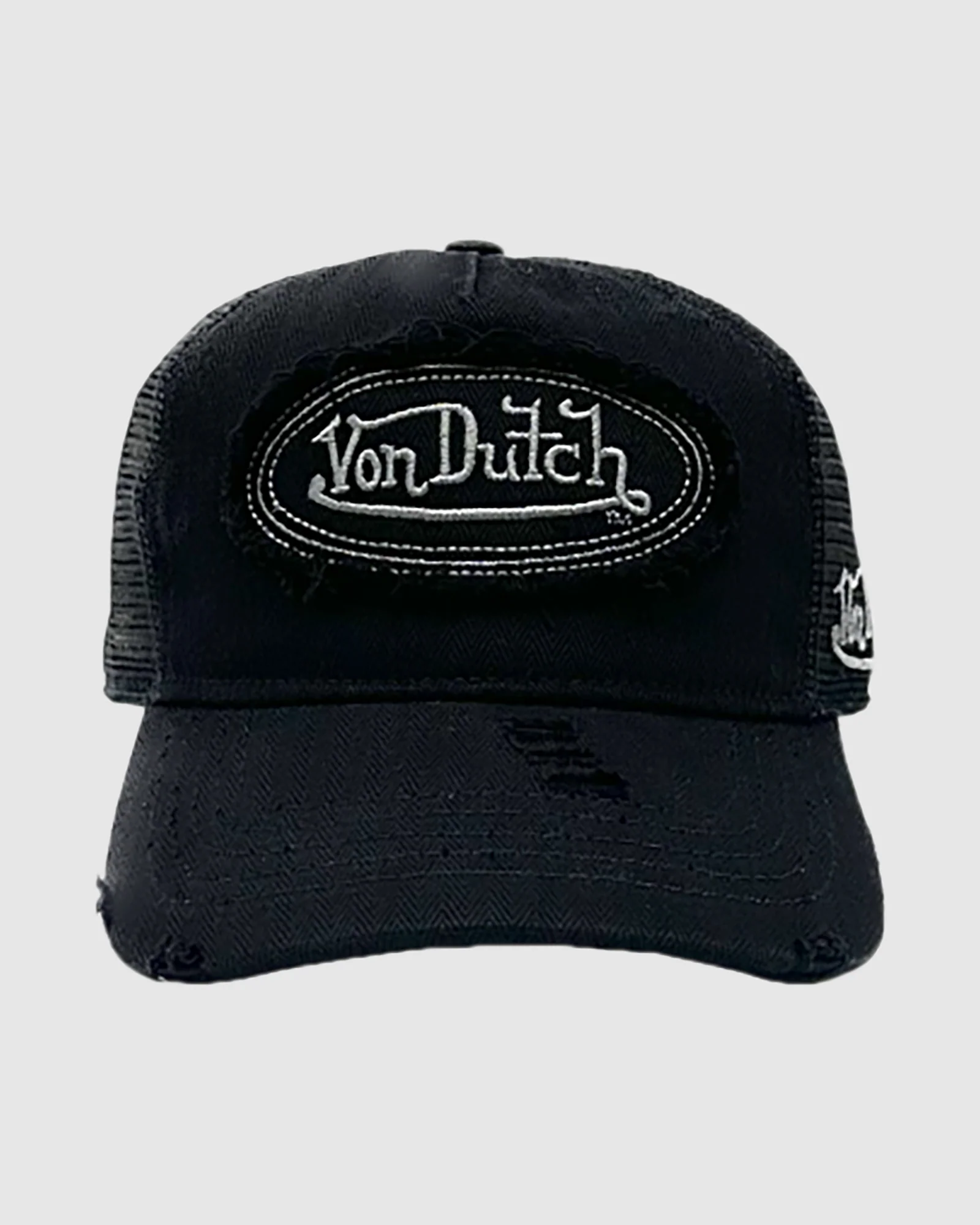 Trucker Hat Heringbone Black